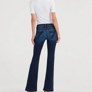 7 For All Mankind Dojo Flare Jeans Size 27 × 32 Dark Stretch Denim